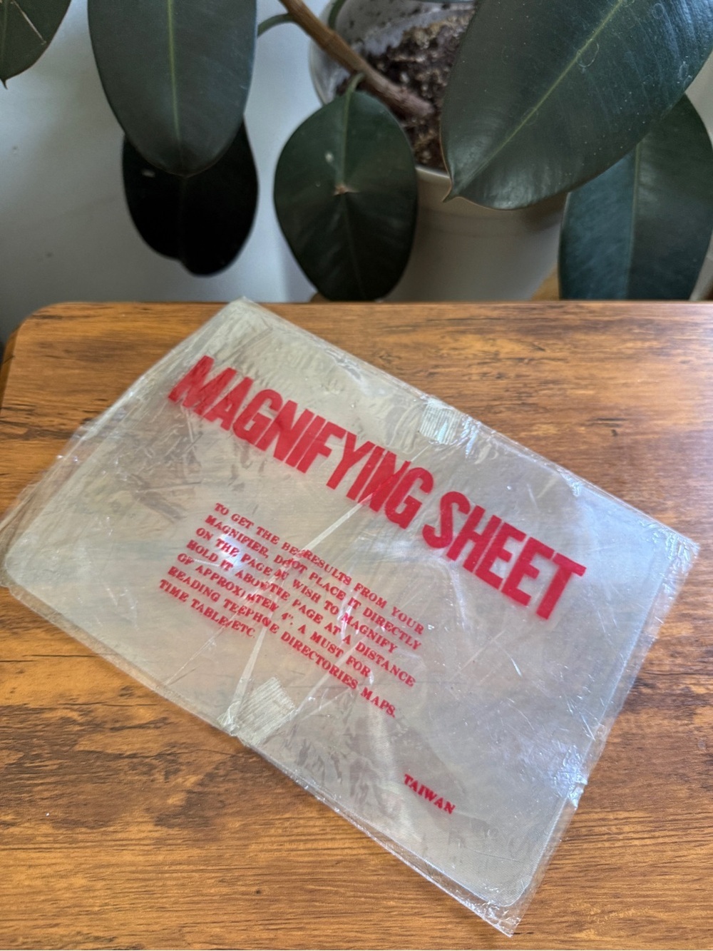 Clear Magnifying Sheet with Red Text - Unbranded